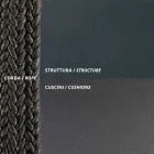 Utomhussoffa i stål Olika storlekar och kuddar medföljer Made in Italy - Bronn Viadurini