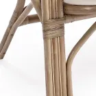 2-sits utomhussoffa för trädgård i vita kuddar i rotting - Maurizia Viadurini