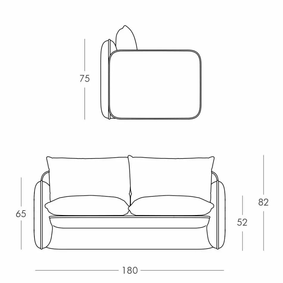 2-sits utesoffa i tyg eller läder - Mara by Slide Viadurini