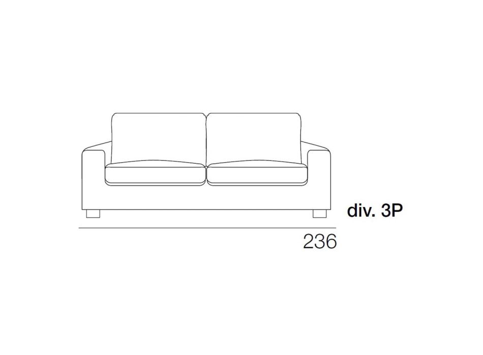 3-sits soffa i antracittyg Tillverkad i Italien - Normandie Viadurini