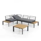 Soffa Konvertibel till schäslong med justerbart ryggstöd och soffbord - Finir Viadurini