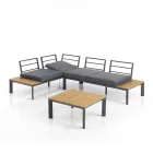 Soffa Konvertibel till schäslong med justerbart ryggstöd och soffbord - Finir Viadurini