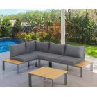 Soffa Konvertibel till schäslong med justerbart ryggstöd och soffbord - Finir Viadurini