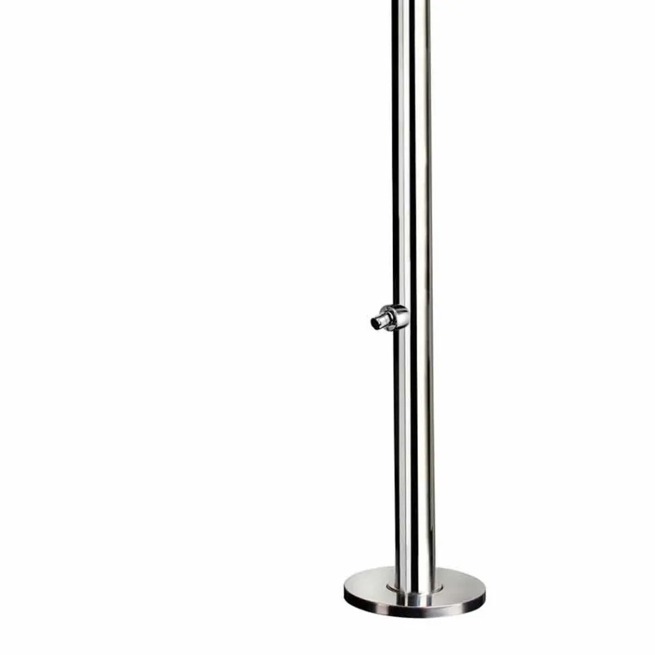 Utedusch i förkromat rostfritt stål med fotbricka Tillverkad i Italien - Modeo Viadurini