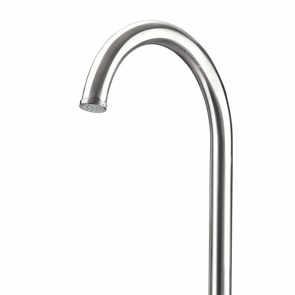 Förkromad rostfritt stål trädgårdsdusch med fottvätt Tillverkad i Italien - Marlen Viadurini