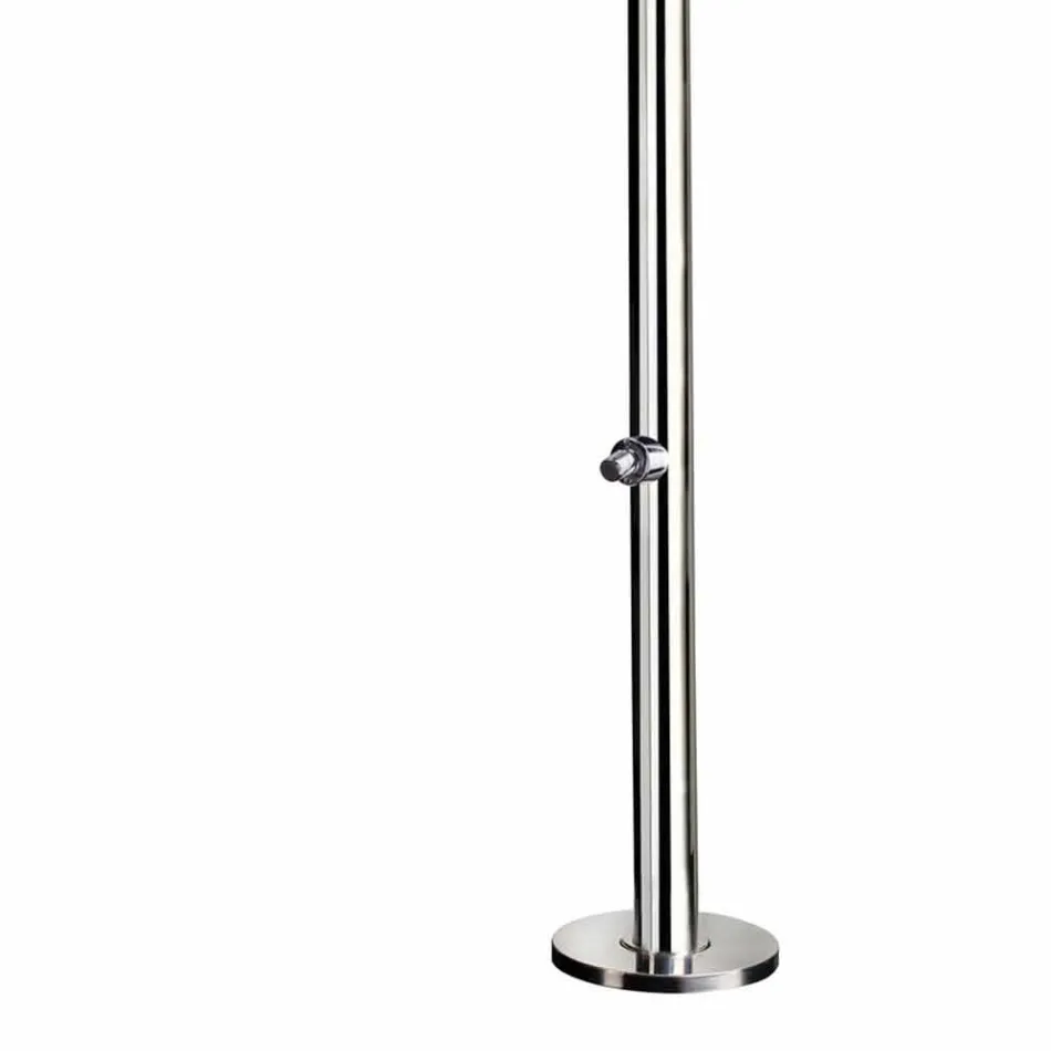 Trädgårdsdusch i förkromat rostfritt stål med fotbricka Tillverkad i Italien - Modeo Viadurini