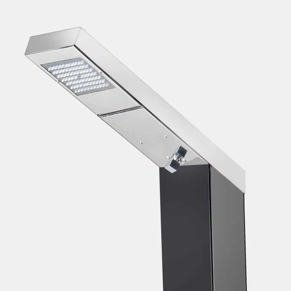 Solar trädgårdsdusch i stål med vattenfallstråle tillverkad i Italien - Werner Viadurini