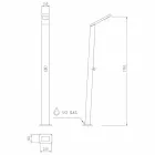 Solar trädgårdsdusch i stål med vattenfallstråle tillverkad i Italien - Werner Viadurini