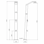 Solar Garden Shower i svartlackerat rostfritt stål Made in Italy - Werner Viadurini
