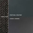 2-sits gungstol i metall och rep med tygsits Tillverkad i Italien - Mari Viadurini