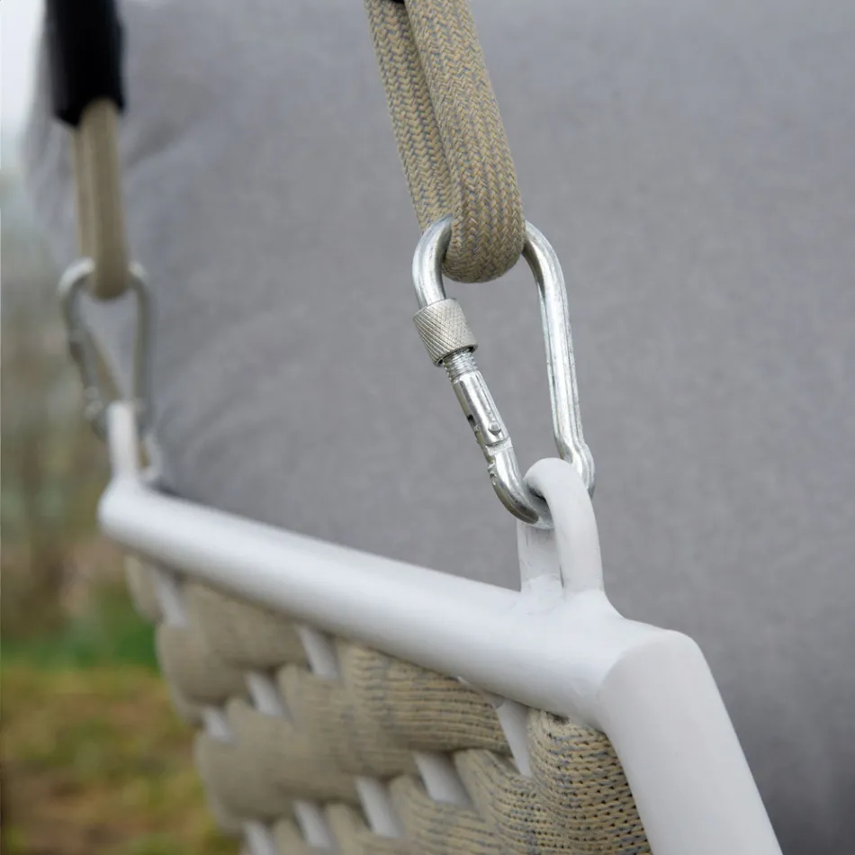 Trädgårdsgunga och sittplats i aluminium med vattenavvisande dynor - Beach Viadurini