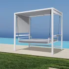 Upphängd trädgårdsgunga gjord av målad aluminium - Broccard Viadurini