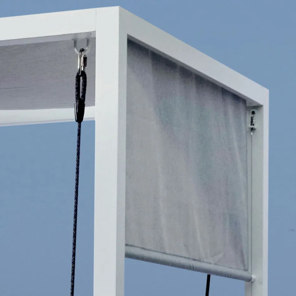 Upphängd trädgårdsgunga gjord av målad aluminium - Broccard Viadurini