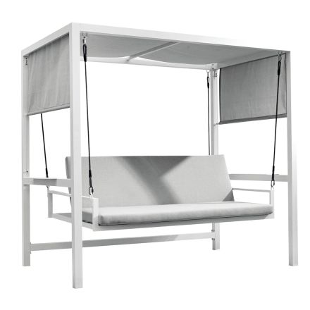 Hängande trädgårdsgunga gjord av målad aluminium - Broccard Viadurini