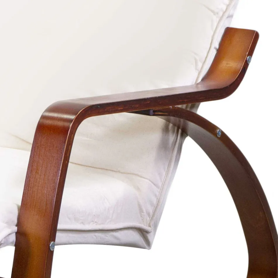 Inomhusgunga av björkträ och tyg - Abissi Viadurini