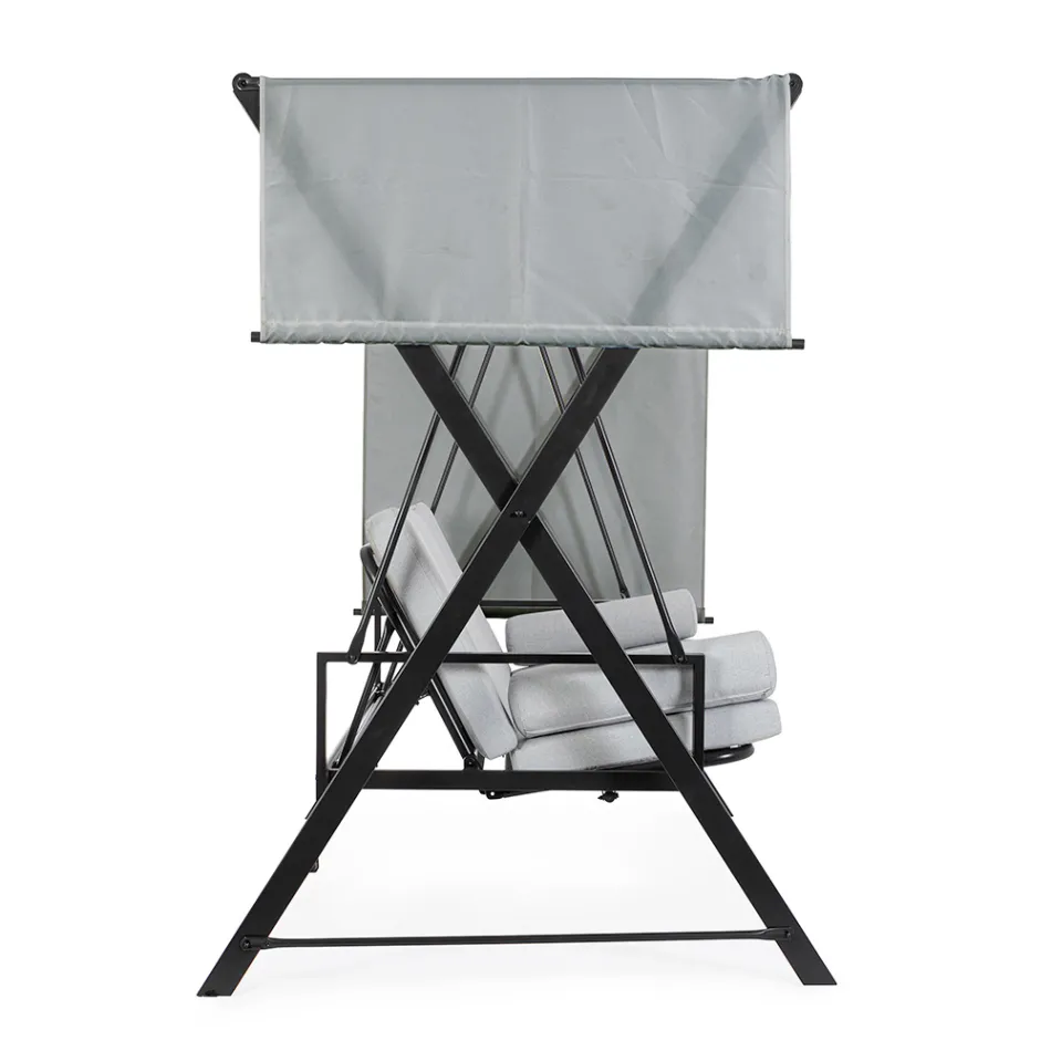 Sväng Cabriolet till säng för trädgården i stål och tyg - Återkallelse  Viadurini