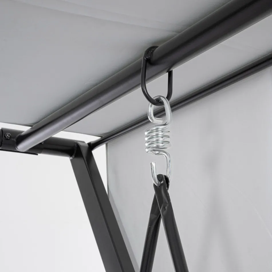 Sväng Cabriolet till säng för trädgården i stål och tyg - Återkallelse  Viadurini