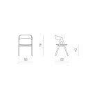 Två stolar med träeffekt och böjt ryggstöd i två färger - Vesta Viadurini