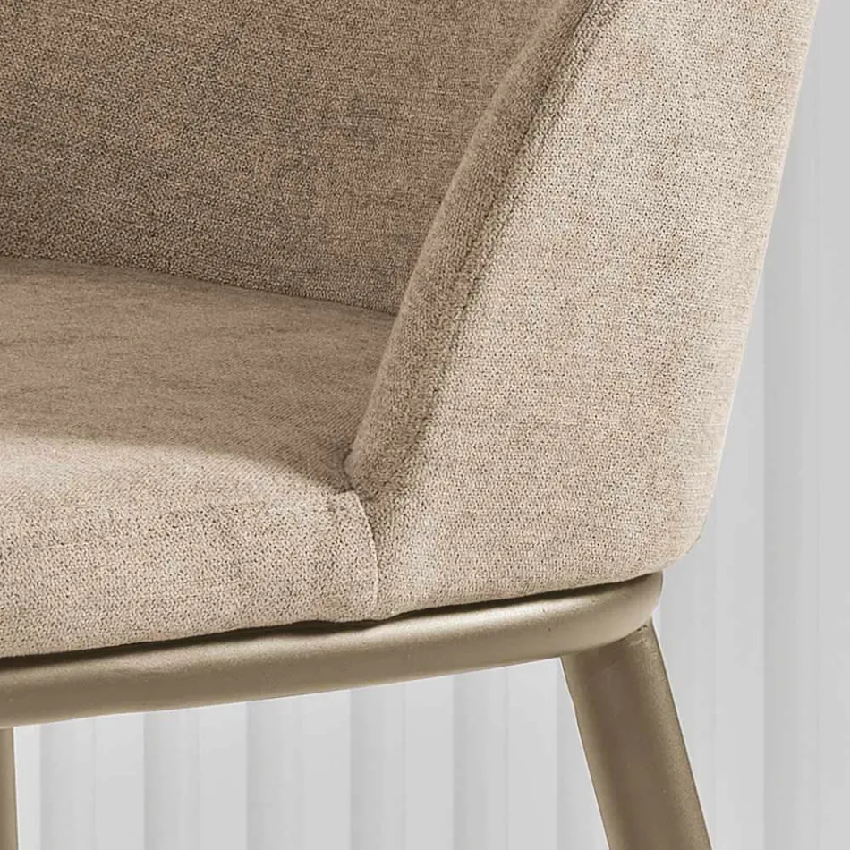 Två stoppade stolar med metallram och balanserad design - Siden Viadurini