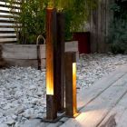 Artisan Outdoor Spotlight i Iron Corten Finish Tillverkad i Italien - Sparta Viadurini