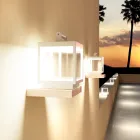 Dekorativ utomhus LED spotlight i vit aluminium eller corten - Bettina Viadurini