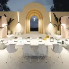 Dekorativ utomhus LED spotlight i vit aluminium eller corten - Bettina Viadurini