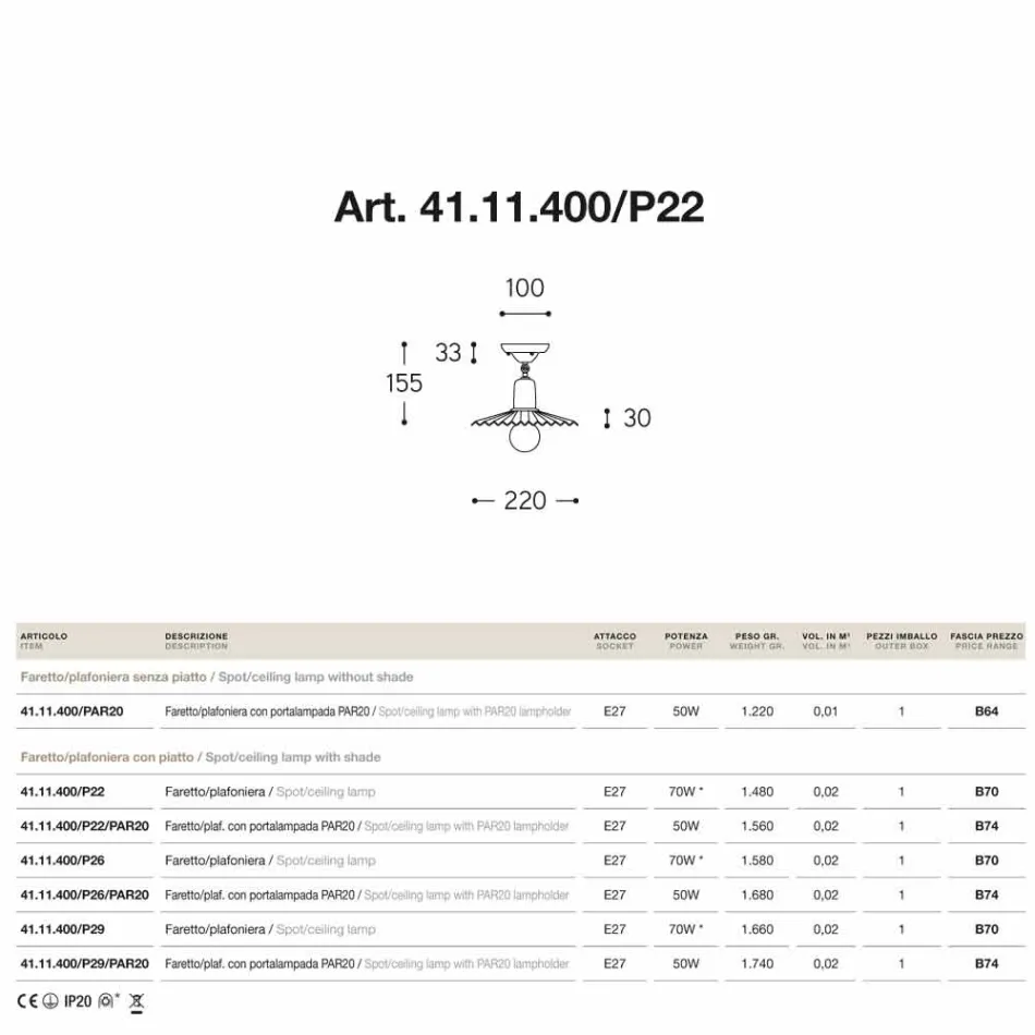 Infälld taklampa i antik mässing Owl Viadurini