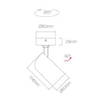 Justerbar taklampa i vit aluminium, 4 delar - Lazzaro Viadurini