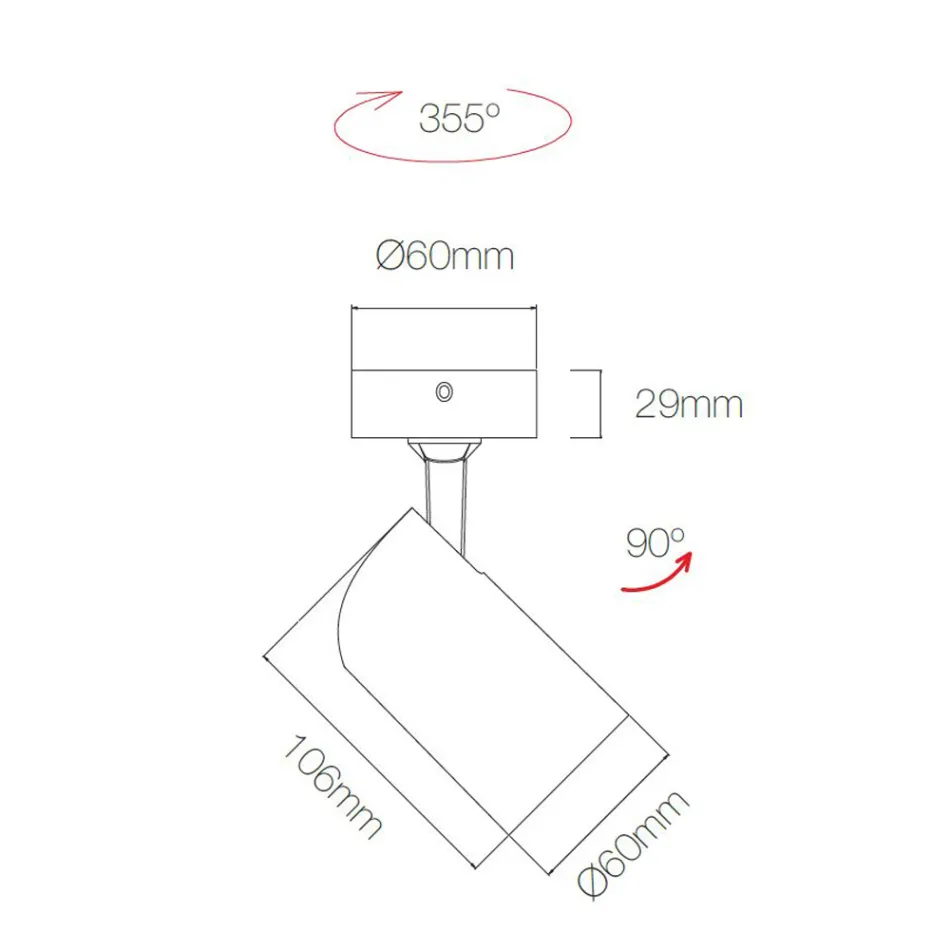Justerbar taklampa i vit aluminium, 4 delar - Lazzaro Viadurini