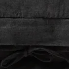 Fyrkantigt kuddfodral i svart tungt linne och spetsar tillverkat i Italien - Matero Viadurini