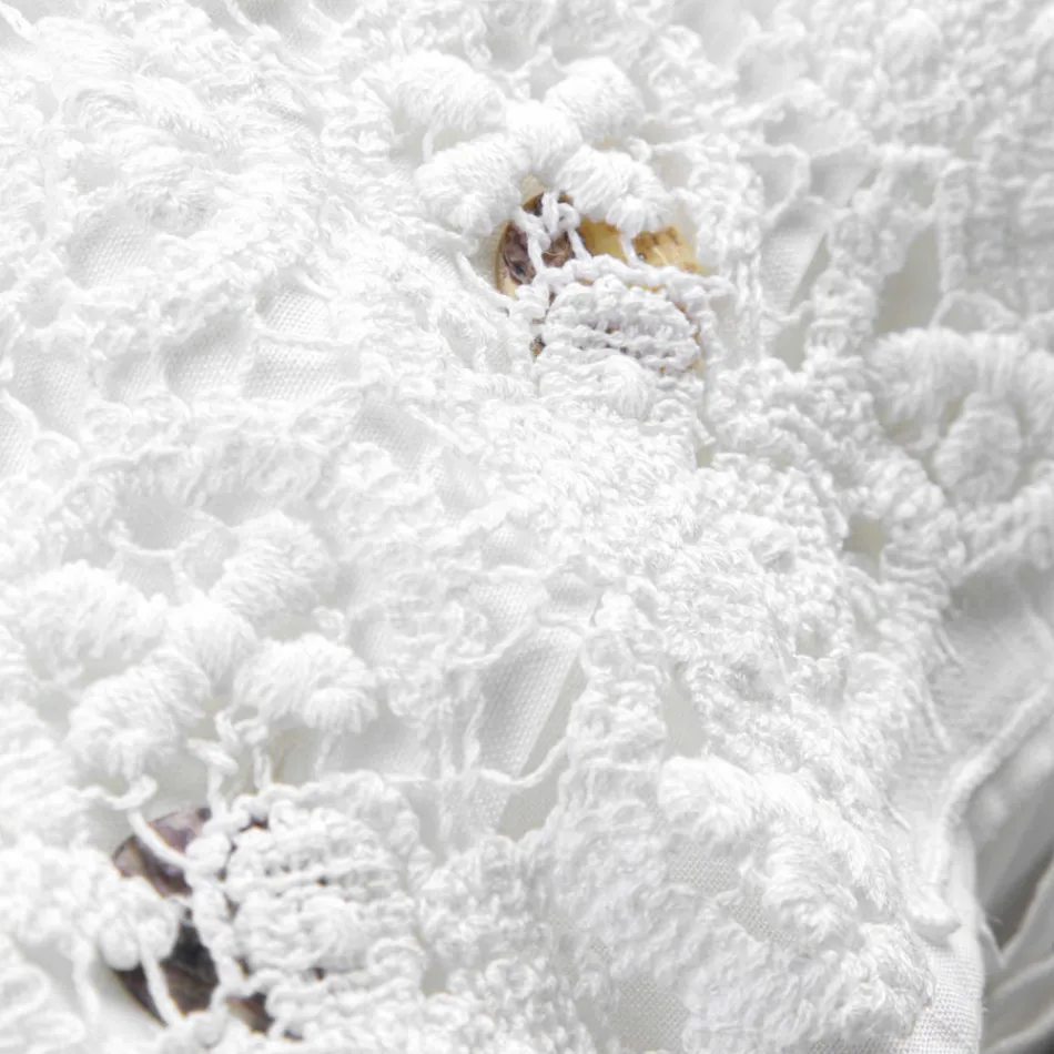 Linne örngott med vit spets för lyxig designsäng tillverkad i Italien - Kiss Viadurini