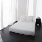 Krita eller retro ljust örngott av linne med fyrkantiga knytband - Prisco Viadurini