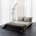 Tungt örngott av linne med Agoya-knappdekoration och kanter - Medelhavet Viadurini