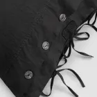 Rektangulärt säng örngott i vitt eller svart linne med knappar och snören - Agora Viadurini