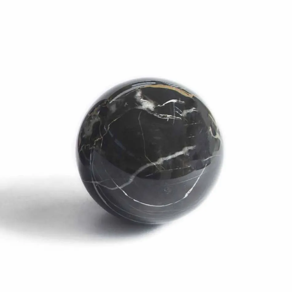 Sphere Paperweight i polerad svart Portoro marmor Modern design 2 storlekar - sfär Viadurini