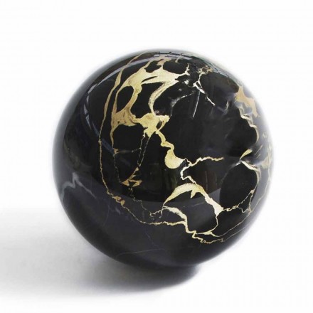 Sphere Paperweight i polerad svart Portoro marmor Modern design 2 storlekar - sfär Viadurini