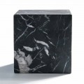 Modern Cube Paperweight i Satin Black Marquinia Marble Tillverkad i Italien - Qubino