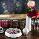 Modern sfär pappersvikt i italiensk satin vit marmor, 2 stycken - sfär Viadurini