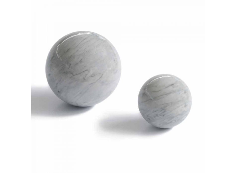 Modern bollpappersvikt i Bardiglio grå marmor tillverkad i Italien - sfär Viadurini