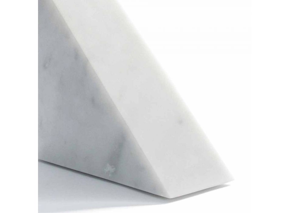 Modern vit Carrara marmor Bookend Tillverkad i Italien - Tria Viadurini