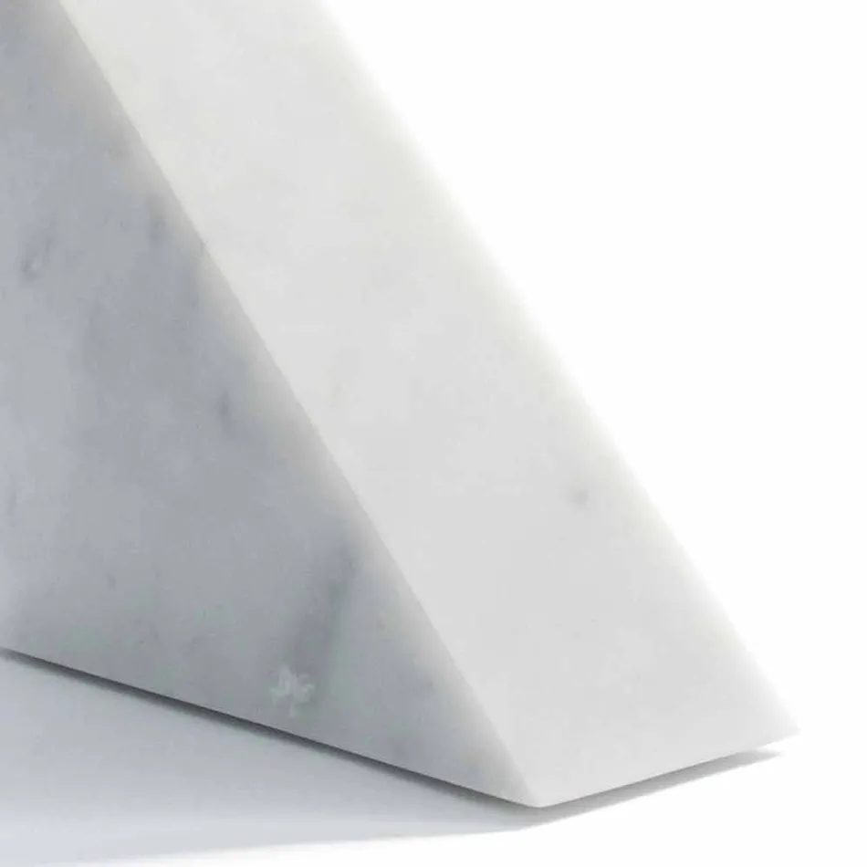 Modern vit Carrara marmor Bookend Tillverkad i Italien - Tria Viadurini