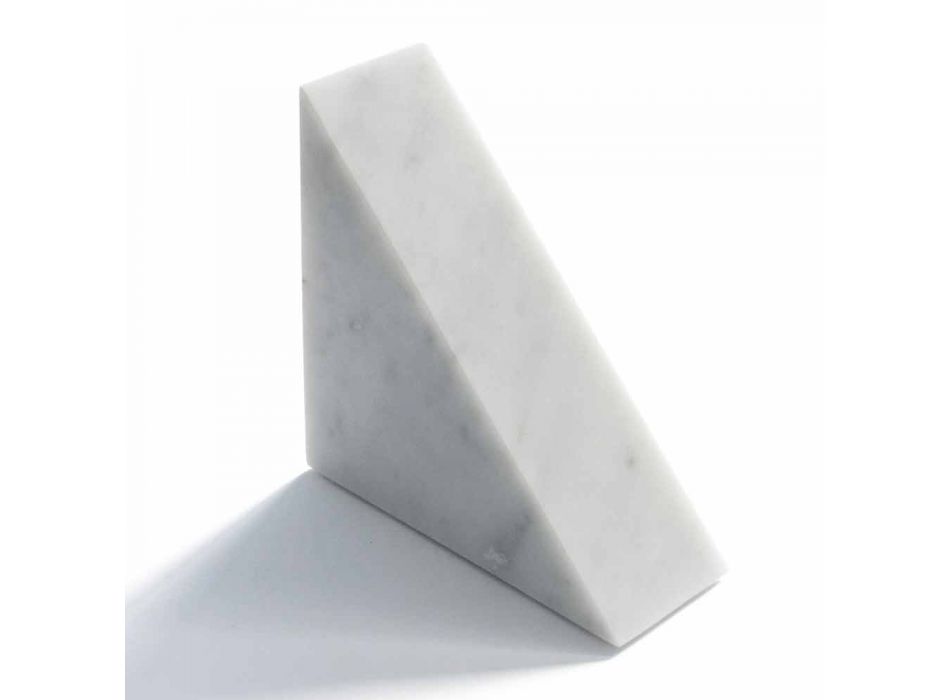 Modern vit Carrara marmor Bookend Tillverkad i Italien - Tria Viadurini