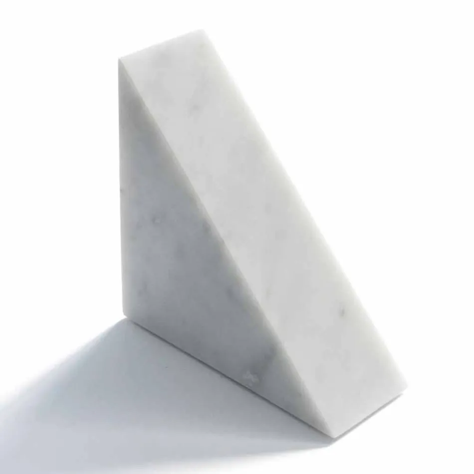 Modern vit Carrara marmor Bookend Tillverkad i Italien - Tria Viadurini