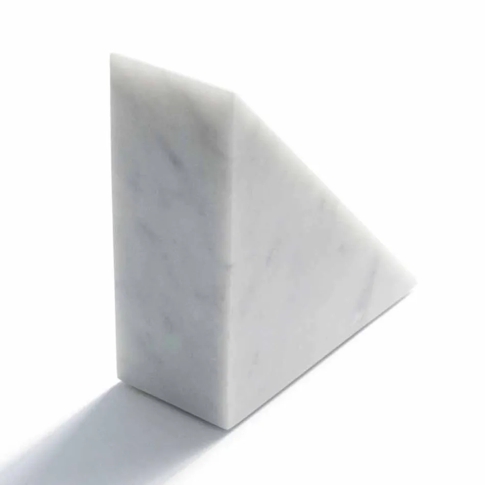 Modern vit Carrara marmor Bookend Tillverkad i Italien - Tria Viadurini