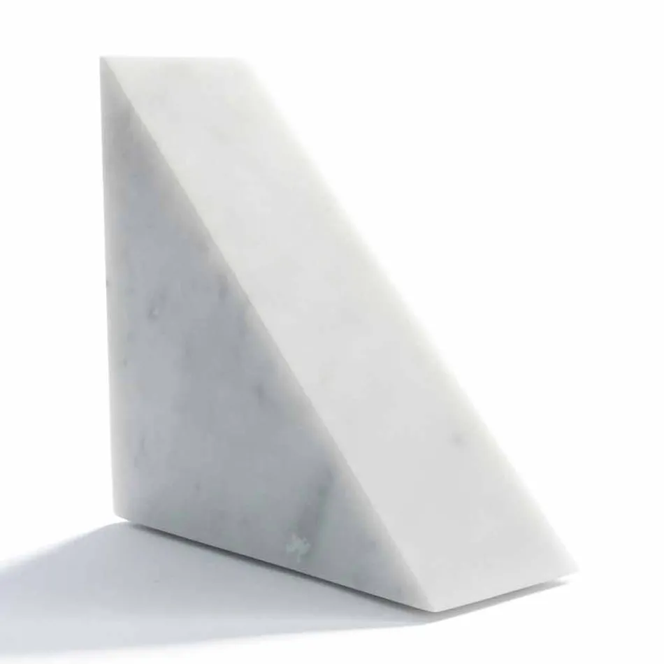 Modern vit Carrara marmor Bookend Tillverkad i Italien - Tria Viadurini