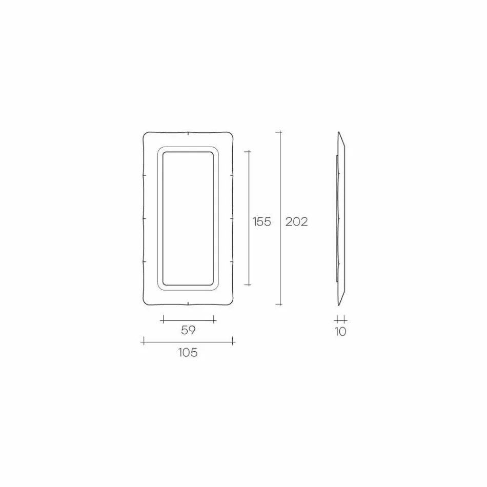 Fiam Italia Dorian golv- / väggspegel 202x105cm tillverkad i Italien Viadurini