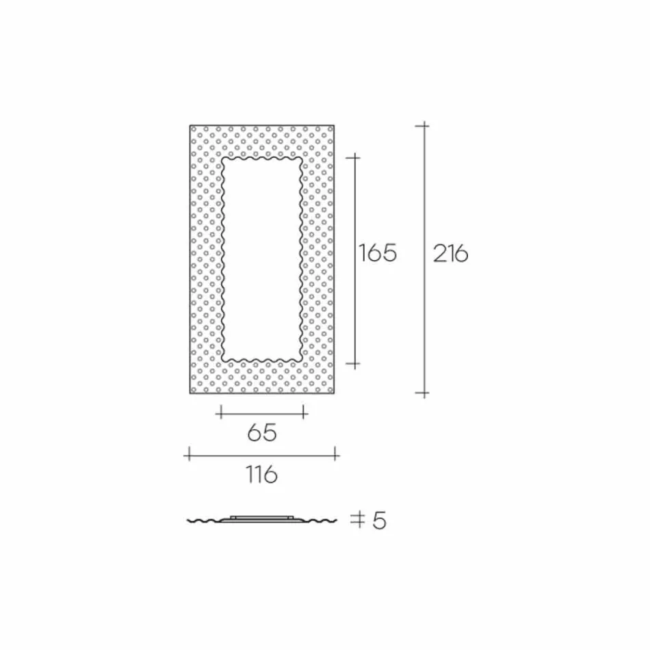 Fiam Italia Pop modern vägg- / golvspegel 216x116cm tillverkad i Italien Viadurini