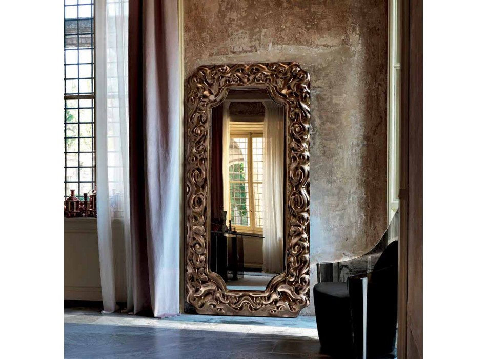 Fiam Veblèn Ny barock design väggspegel tillverkad i Italien Viadurini