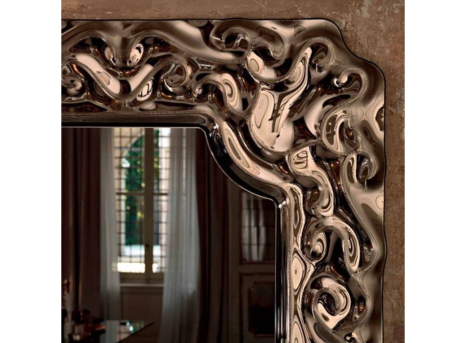 Fiam Veblèn Ny barock design väggspegel tillverkad i Italien Viadurini