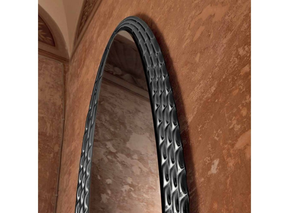 Fiam Veblèn Pasha elliptisk väggspegel tillverkad i Italien Viadurini